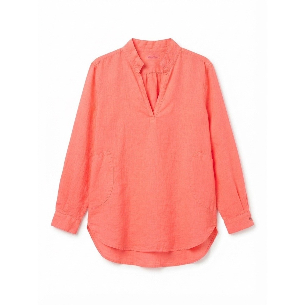 Fresh Produce Xl Top Linen Blouse Pink Vneck Boho Natural Earthy Summer